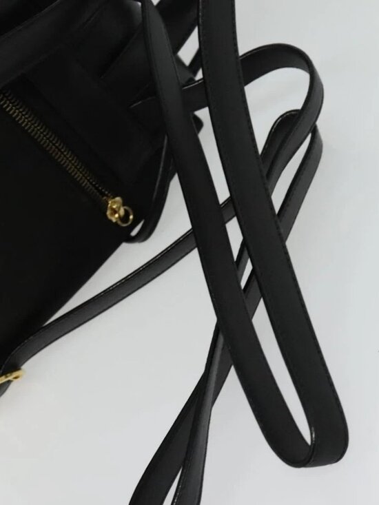 Salvatore Ferragamo Vala Vala Backpack Suede Black Gold Auth 133755 main image 8